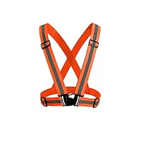 Simcat Reflective Vest With Hi VIS Bands,Fully Safety Vest High Visibility Neon Multi-Purpose:Running,Cycling, Motorcycle (Orange pc)