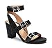 Vionic Women’s Perk Carmel Backstrap Heel – Ladies Strappy Dress Sandals with Concealed Orthotic Support - Black Leather 8M