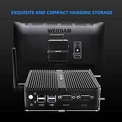 WEIDIAN Fanless PC Dual NIC, Mini Desktop Computer