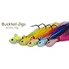 New-Kmucutie-3d-Eyes-Bucktail-Jigs-25g-7cm-Super-Glow-for-Saltwater-5-Pcs
