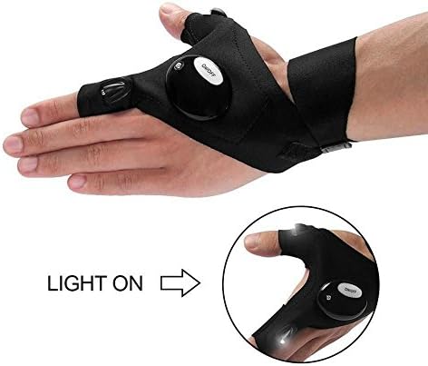 Yhsatpow LED Flashlight Multipurpose Glove for Repairing and Working in Darkness Places, Fishing, Camping, Hiking (left-hand)