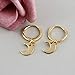 Huggie Dangle Hoop Earrings, Small Gold Silver Star Moon Earrings with Trendy Style for Women Ear Piercing Simple Jewelry, 4 Pairs