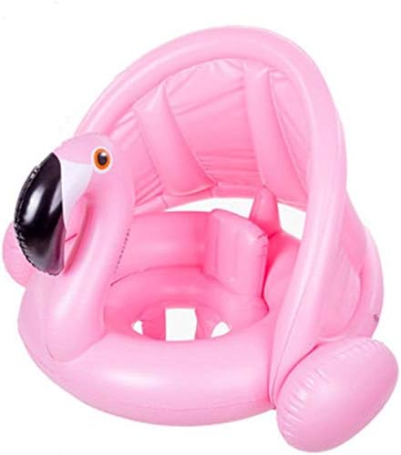 Sponsi Baby Swimming Seat Ring, Inflatable Baby Pool Swim Ring PVC, Toddler Children's Sunshade Thickening Swim Trainer Seat with 1-3 age