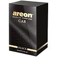 AREON Car Perfume 1.7 Fl Oz. (50ml) Glass Bottle Cologne Air Freshener for Cars, BLACK
