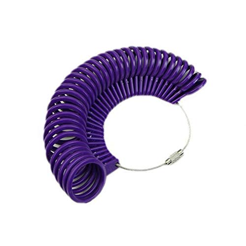 AKOK Purple Plastic Ring Sizer Kit Finger Measuring Tool 27 Gauge Measuring Device Jewelry Sizers for Rings Diameters