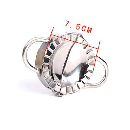 WYILIY Dumpling Maker, Stainless Steel Mini Press Mold - Pastry Tools Dumpling Mold Kitchen Accessories Eco-Friendly Tools Stainless Steel Dumpling Maker Wraper Dough Cutter (S-7.5CM, Silver)