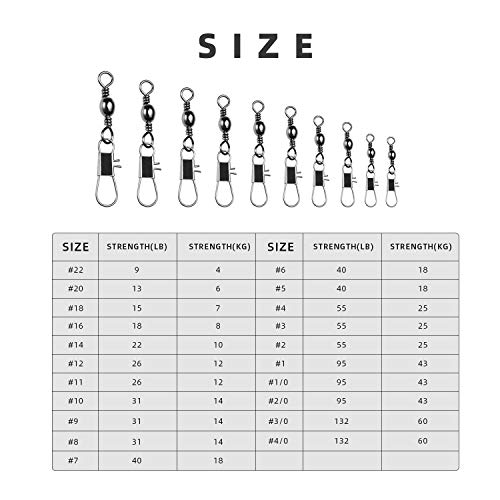 SF Angelwirbel Tönnchenwirbel Angelkugellager Kugellagerwirbel Wirbel-Set mit Sicherheitsschnalle – Bild 3
