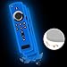 2 Pack Remote Case/Cover for Fire TV Stick 4K,Protective Silicone Holder Lightweight Anti Slip Shockproof for Fire TV Cube/3rd Gen All-New 2nd Gen Alexa Voice Remote Control-Glow Blue,Glow Green