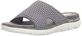 Skechers Cali Women's Flex Appeal 2.0-Won't Stop Flat Sandal, Charcoal/Lavendar, 9 M US