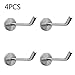 Shineme 4Pack Stainless Steel Wall Hook Single Holder for Living Room Coat Hat Robe Hanger Bathroom Towel Kitchen Strong Heavy Duty Garage Storage Organizer Utensil Hook (large-4pcs)