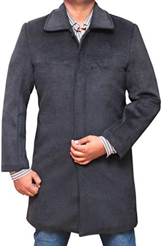 Mens Fabric Coat | Charcoal , XXXL