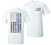 Patriot Apparel Thin Blue Line Police Tee T-Shirt Honor Hero Officer Short Sleeve Design (Large, White)