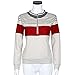 GBSELL Women Sexy Long Sleeve Spell Color Stripes Zipper Tops Shirt Blouse Coat (Beige, S)