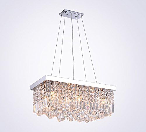 Siljoy Rectangular Crystal Chandelier Lighting Modern Pendant Lighting L60 x W25 x H28 cm