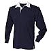 Front Row Mens Long Sleeve Sports Rugby Shirt - XX-Large / Chest 46 - 48in - Navy