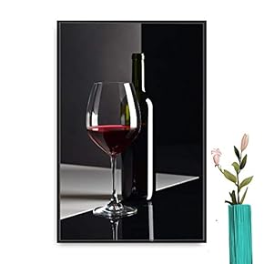 Framed Canvas Wall Art Red Wine Canvas Prints Home Artwork Decoration for Living Room,Bedroom - 16x24 inches
