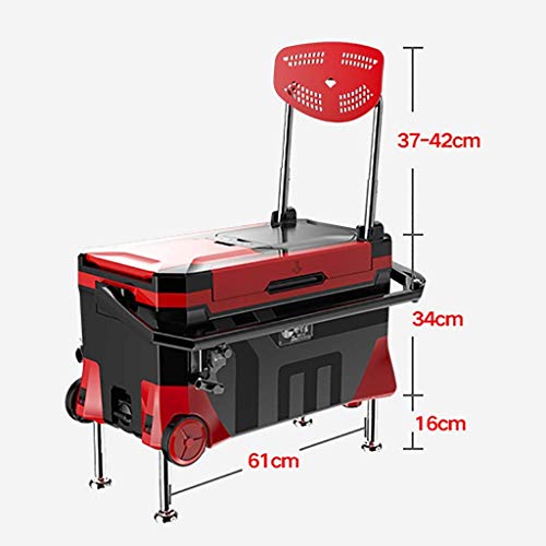 ZFF Fischereikasten Sitz 40L Groß Kapazität Isolierung Angelbox Verdickung Multifunktion Mit Rückenlehne & Räder… – Bild 3