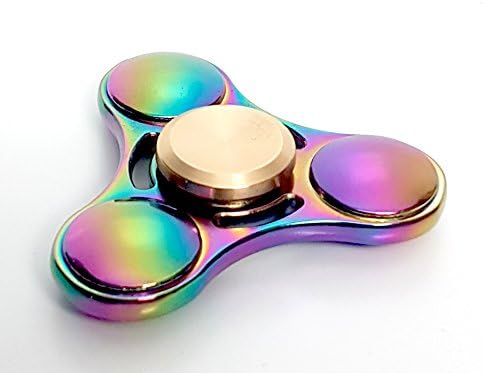 Iridescent Rainbow Fidget Spinner for Adults & Kids Anti-Anxiety Focus Stress Reliever Reducer ADHD Boredom Finger Hand Toy