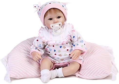 Prezzo Nicery Reborn Baby Reborn Bambino Reborn Bambola Morbido Silicone Vinile Da 18 Pollici 45 Centimetri Magnetica Bocca Realistica Della Ragazza Del Giocattolo Bianco Bib Cuscini Occhi Aperto Reborn Doll A3IT Offerte