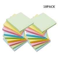 Sticky Notes, Umikk 18 Pads Self-Stick Notes, 100 Sheets/Pad, 3x3 Inch,Including 4 Candy Colors, Easy to Post for Home, Office, Notebook