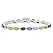 10ct TGW Multi Gemstone Tennis Bracelet in Sterling Silver