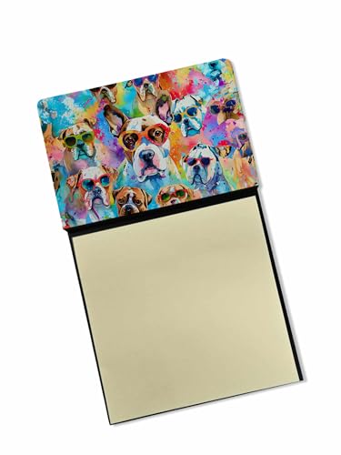 Caroline's Treasures Boxer Hippie Dawg Sticky Note Holder Refillable Dispenser…