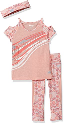 Marika Big Girls' Capri Sets with Headband,Relaxing Peach Multi,S(7/8)