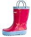 Oakiwear Kids Waterproof Rubber Rain Boots with Easy-On Handles