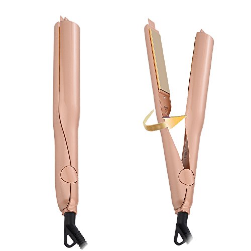 Hair Straightener Irons,Hann 2 in 1 Ceramic Styling Salon Tools Professional Hair Straightener & Hair Curler (gold)