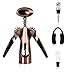 GECKOG Wing Corkscrew Wine Bottle Opener Set With beautiful box with wing corkscrew, wine pourer, foil cutter and wine stopper, gold