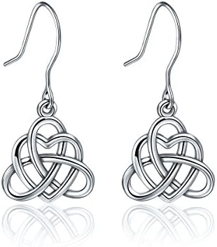 EUDORA Women 925 Sterling Silver Eardrop Vintage Celtic Knot French Wire Dangle Drop Earrings for Women Girls Nice Gift Jewelry