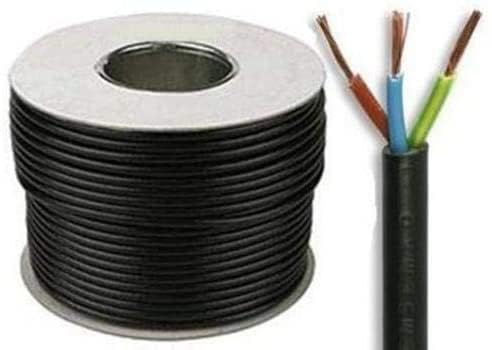 Mr.Gadget's Solutions 10 Meters of Black Flex 3183Y 1.5mm 15 Amp 3 Core Flexible Black Electric Cable Comes with Free Cable Clips!