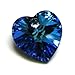 4 pcs Swarovski Xilion Crystal 6228 Heart Charm Pendant Bermuda Blue 10mm / Findings / Crystallized Element