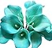 Floral Kingdom Artificial Calla Lily Flowers, 20 Pack, 14 Inch, Blue, Real Touch Latex - Home Decor, Wedding Centerpieces, DIY Floral Arrangements