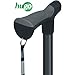 Hugo Mobility Airgo Aid Adjustable Walking Cane with Handle and Reflective Strap, Ebony, (731-462)