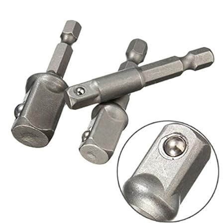 Generic 3 Sizes Hex Shank Drill Socket Adaptor Bit Drill Bits Set For Power Impact Driver Tool Set 1/2" 3/8" 1/4"