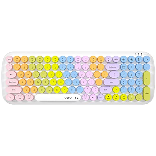 teclado bluetooth para tablet celular pc multicolor blanco