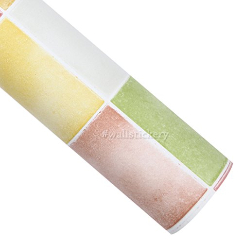 wallstickery Paper prepasted Wallpaper for Wall Stickers self Adhesive Removable Peel and Stick Tile Pattern Design DIY Interior Decorating Home Kitchen Bedroom WS-HWP-21624 1.64 ft by 9.84 ft