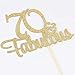 Gold Glitter 70 & Fabulous Cake Topper - 70th Birthday Party Decoration Sign - Cheers to 70 Years Party Supplies