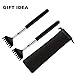 4 Pieces Back Scratcher Portable Extendable Back Scratcher Stainless Steel Scratcher with Carrying Bag for Scratching Supplies (Black)