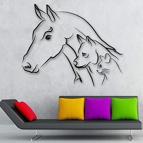 Tianpengyuanshuai Animal wall stickers horse dog cat children bedroom decoration vinyl window decals pet shop mural 42x51cm