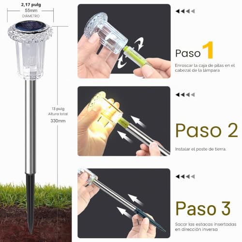 sylvwin LED Solar Garden Lights, Solar Lights Outdoor Garden, 10 Pack Warm White Solar Garden Lights, IP44 Waterproof for Lawn, Outdoor, Garden and Yard