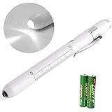 Opoway Nurse Penlight Medical White Led Pen Light with Pupil Gauge Measurements for Doctor Stethoscope Healthcare Nursing School Students Reusable Batteries Free