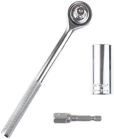 KERMASKY Universal Sockets Wrench Multi-Function Power Drill Adapter Metric Grip Tool Sets  (Silver)