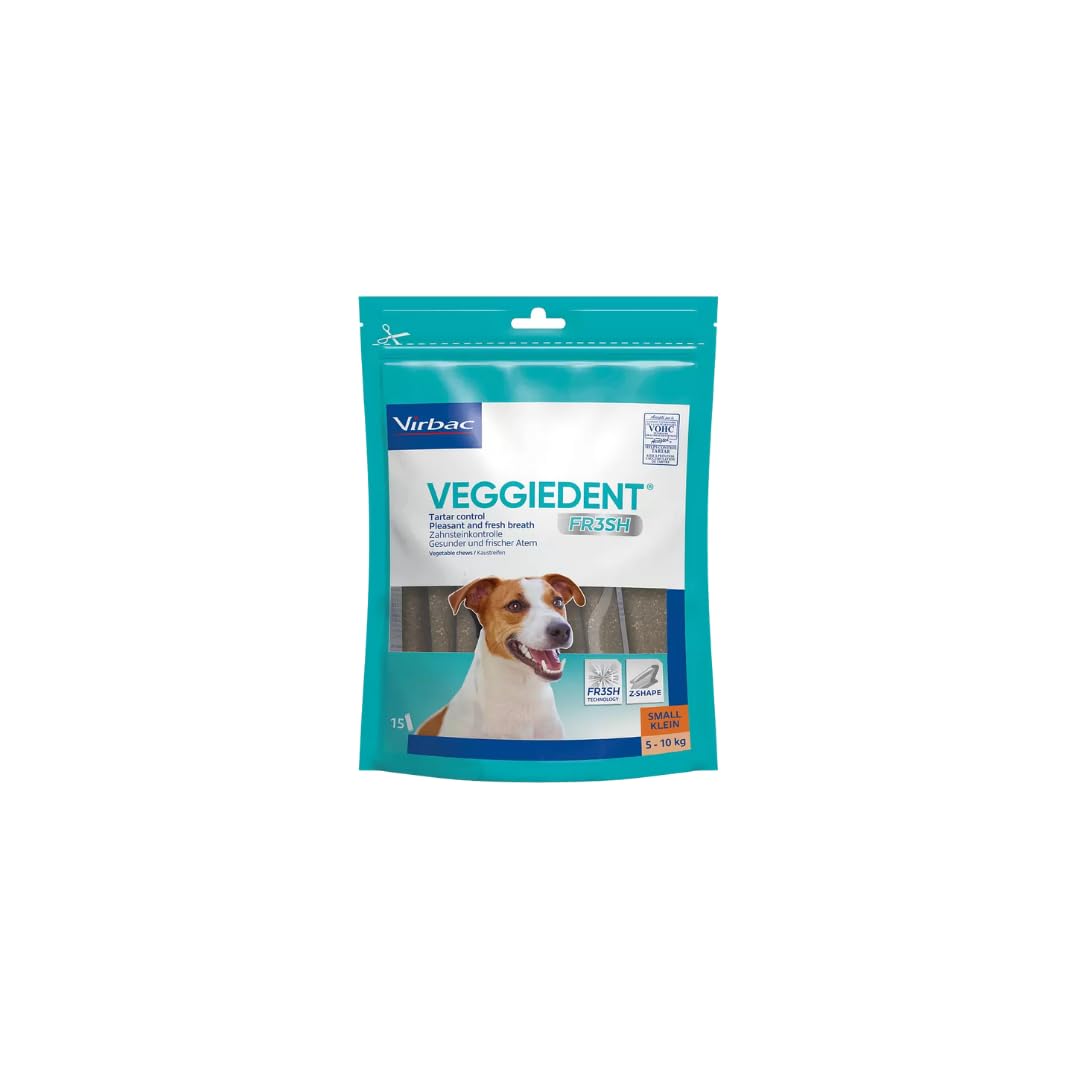 Virbac VeggieDent 15 Strips for Dogs Under 10kg - Size S