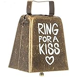 Ring For A Kiss Metal Cowbell Wedding Reception Gift Keepsake