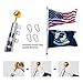 Gientan 25FT Telescopic Flag Pole, Extra Thick In-ground Aluminum Flagpole Kit with 3x5 US Flag and Golden Ball Top, for Commercial Residential Outdoor Use, Fly 2 Flags