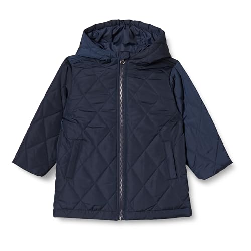 Amazon Essentials Unisex Kids' Long Quilted Jacket, Navy, Large