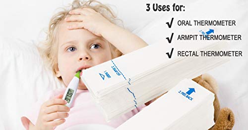 100 Pack Digital Thermometer Probe Covers - 4.74 x 1.10 Inches - Universal Covers for Oral,Armpit,Rectum Electronic Thermometer - Disposable, Sterile & Sanitary