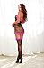 Dreamgirl Women's Masala Garter Dress with Attached Thigh-High Stockings, Black/Fuchsia, One Size